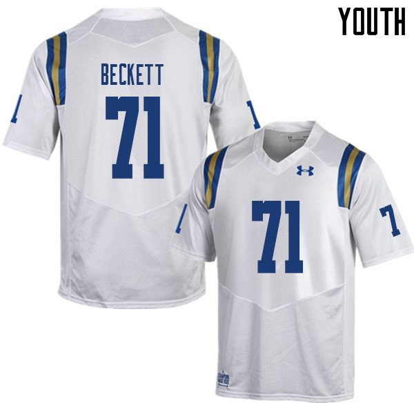 Youth #71 Baraka Beckett UCLA Bruins College Football Jerseys Sale-White